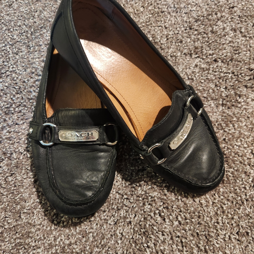 **SOLD**Coach Black Leather Loafers for Women